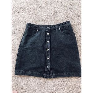 Black denim skirt